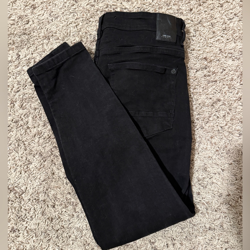Zara Men’s Black Denim Jeans Size 32 Skinny